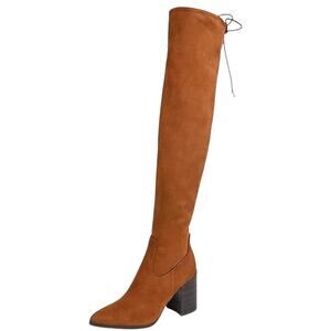 Journee Collection Paras Extra Wide Calf Stacked Heel Knee Boots Size 6.5 NWOB